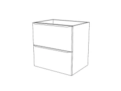 Meuble Buanderie|Meuble Sous-Vasque|GoodHome Meuble sous vasque suspendu blanc brillant l.60 x H.60 x P.45 cm, Imandra