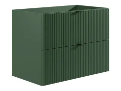 Meuble Sous-Vasque|Vente-unique Meuble sous vasque suspendu strié - Vert mat - 80 cm - ZEVINI