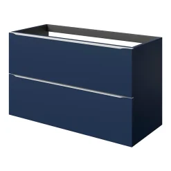 Meuble Buanderie|Meuble De Salle De Bains Faible Profondeur|GoodHome Meuble sous vasque suspendu bleu nuit mat l.100 x H.60 x P.45 cm, Imandra