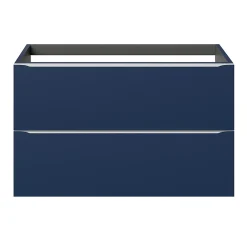 Meuble Buanderie|Meuble De Salle De Bains Faible Profondeur|GoodHome Meuble sous vasque suspendu bleu nuit mat l.100 x H.60 x P.45 cm, Imandra
