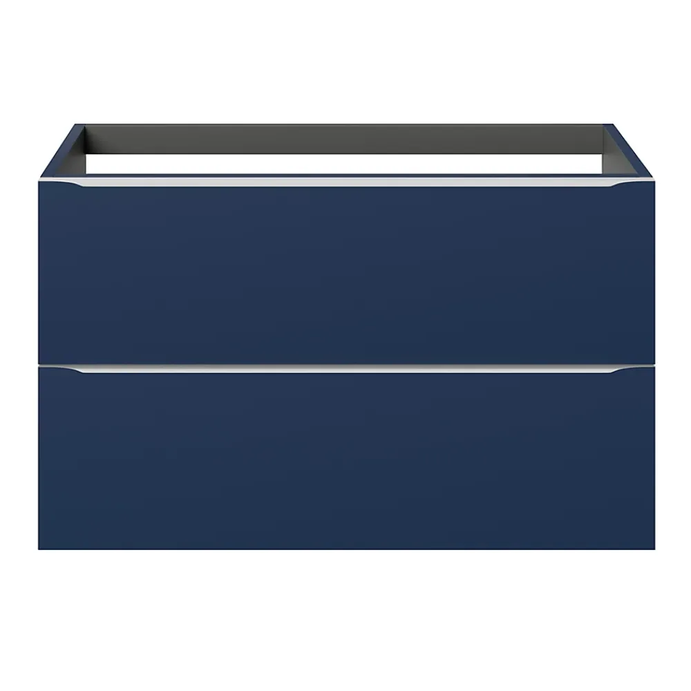 Meuble Buanderie|Meuble De Salle De Bains Faible Profondeur|GoodHome Meuble sous vasque suspendu bleu nuit mat l.100 x H.60 x P.45 cm, Imandra