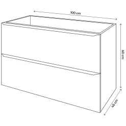 Meuble Buanderie|Meuble De Salle De Bains Faible Profondeur|GoodHome Meuble sous vasque suspendu bleu nuit mat l.100 x H.60 x P.45 cm, Imandra