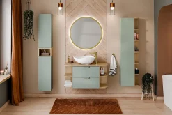 Meuble Sous Lavabo|Furnidea Meuble sous vasque suspendu ASTER vert 60 cm