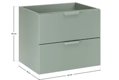 Meuble Sous Lavabo|Furnidea Meuble sous vasque suspendu ASTER vert 60 cm