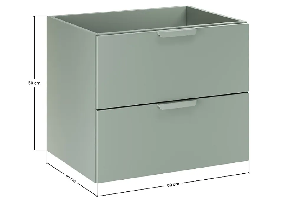 Meuble Sous Lavabo|Furnidea Meuble sous vasque suspendu ASTER vert 60 cm
