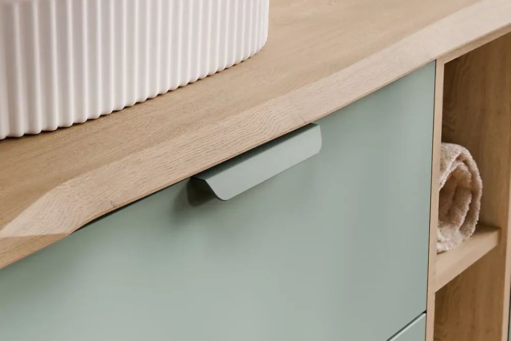 Meuble Sous Lavabo|Furnidea Meuble sous vasque suspendu ASTER vert 60 cm