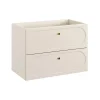 Meuble Sous-Vasque|Meublorama Meuble sous vasque TORNADO 80 cm 2 tiroirs Finition sable Style contemporain