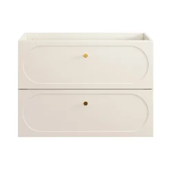 Meuble Sous-Vasque|Meublorama Meuble sous vasque TORNADO 80 cm 2 tiroirs Finition sable Style contemporain