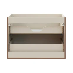 Meuble Sous-Vasque|Meublorama Meuble sous vasque TORNADO 80 cm 2 tiroirs Finition sable Style contemporain