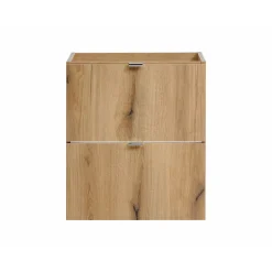Meublorama Meuble sous vasque VANO 2 tiroirs Coloris chene L50 x P57 x H39 cm Meuble suspendu