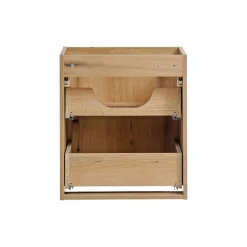 Meublorama Meuble sous vasque VANO 2 tiroirs Coloris chene L50 x P57 x H39 cm Meuble suspendu