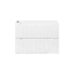 Meuble Sous-Vasque|Meublorama Meuble sous vasque VANO 2 tiroirs Blanc alpin L80 x P39 x H57 cm Meuble suspendu