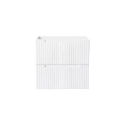 Meublorama Meuble sous vasque VANO 2 tiroirs Blanc alpin L60 x P39 x H57 cm Meuble suspendu