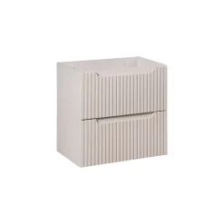 Meublorama Meuble sous vasque VANO 60 cm 2 tiroirs Marron Congo Finition mat élégante