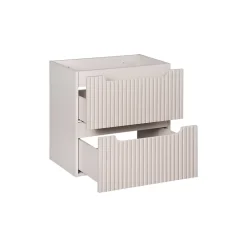 Meublorama Meuble sous vasque VANO 60 cm 2 tiroirs Marron Congo Finition mat élégante