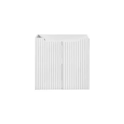 Meuble Sous-Vasque|Meublorama Meuble sous vasque VANO 2 portes Blanc alpin L60 x P39 x H57 cm Meuble suspendu