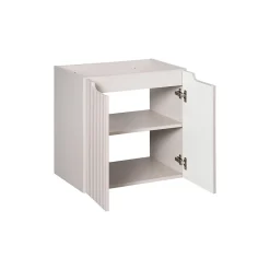 Meublorama Meuble sous vasque VANO 60 cm 2 portes Marron congo mat L60 x P39 x H57 cm Meuble suspendu