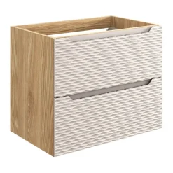 Meublorama Meuble sous vasque YOKA Beige et chene clair 70 cm