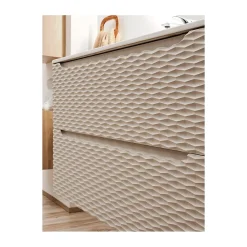 Meublorama Meuble sous vasque YOKA Beige et chene clair 70 cm