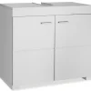 Lave-Mains|Tectake Meuble sous-lavabo 2 compartiments avec 2 portes battantes blanc