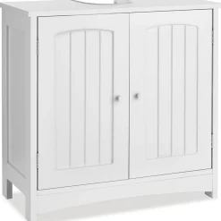 Lave-Mains|Tectake Meuble sous-lavabo 2 compartiments capacité de charge 35 kg