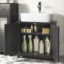 Meuble Sous-Vasque|Sobuy Meuble sous-Lavabo Meuble sous-Vasque, 2 Portes et 2 étages, FRG237-DG,