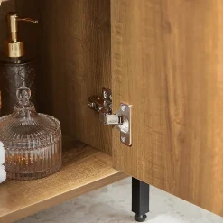 Sobuy Meuble sous-Lavabo Meuble sous-Vasque à 2 étages et 2 Portes, BZR63-PF,