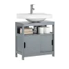 Sobuy Meuble sous-Lavabo Meuble de Salle de Bain Vasque 2 Portes coulissantes, FRG128-SG,
