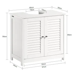 Meuble Sous Lavabo|Sobuy Meuble sous-Lavabo Meuble de Salle de Bain - 2 Portes, FRG237-II-W,