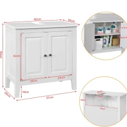 Sobuy Meuble Sous-Lavabo Meuble de Salle de Bain, FRG202-W,