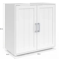 Meuble Sous Lavabo|IDMarket Meuble sous-lavabo salle de bain WALDO bois blanc