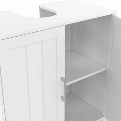 Meuble Sous Lavabo|IDMarket Meuble sous-lavabo salle de bain WALDO bois blanc