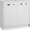 Tectake Meuble sous-lavabo spacieux avec capacité de charge de 20 kg blanc