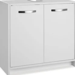 Tectake Meuble sous-lavabo spacieux avec capacité de charge de 20 kg blanc