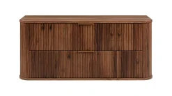 Meuble Vasque|Furnidea Meuble sous-vasque à suspendre GLAMOUR coloris noyer foncé 120 cm