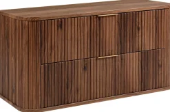Meuble Vasque|Furnidea Meuble sous-vasque à suspendre GLAMOUR coloris noyer foncé 100 cm