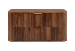 Meuble Vasque|Furnidea Meuble sous-vasque à suspendre GLAMOUR coloris noyer foncé 100 cm