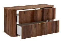Meuble Vasque|Furnidea Meuble sous-vasque à suspendre GLAMOUR coloris noyer foncé 100 cm