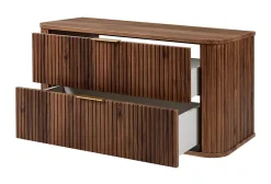 Meuble Vasque|Furnidea Meuble sous-vasque à suspendre GLAMOUR coloris noyer foncé 100 cm