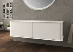 Meuble Buanderie|Baden Meuble sous-vasque à suspendre l.141 cm avec plan de toilette, blanc mat, Idra