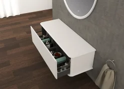Meuble Buanderie|Baden Meuble sous-vasque à suspendre l.141 cm avec plan de toilette, blanc mat, Idra