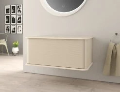 Baden Meuble sous-vasque à suspendre l.95 cm avec plan de toilette, beige coton, Idra