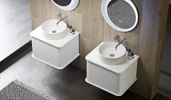 Meuble Buanderie|Baden Meuble sous-vasque à suspendre l.61 cm avec plan de toilette et vasque à poser, blanc mat, Idra