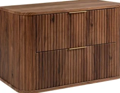 Meuble Vasque|Furnidea Meuble sous-vasque à suspendre GLAMOUR coloris noyer foncé 80 cm