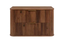 Meuble Vasque|Furnidea Meuble sous-vasque à suspendre GLAMOUR coloris noyer foncé 80 cm