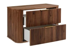 Meuble Vasque|Furnidea Meuble sous-vasque à suspendre GLAMOUR coloris noyer foncé 80 cm