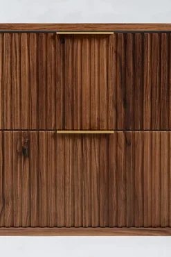 Meuble Vasque|Furnidea Meuble sous-vasque à suspendre GLAMOUR coloris noyer foncé 80 cm