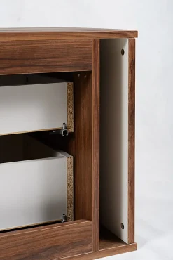 Meuble Vasque|Furnidea Meuble sous-vasque à suspendre GLAMOUR coloris noyer foncé 80 cm