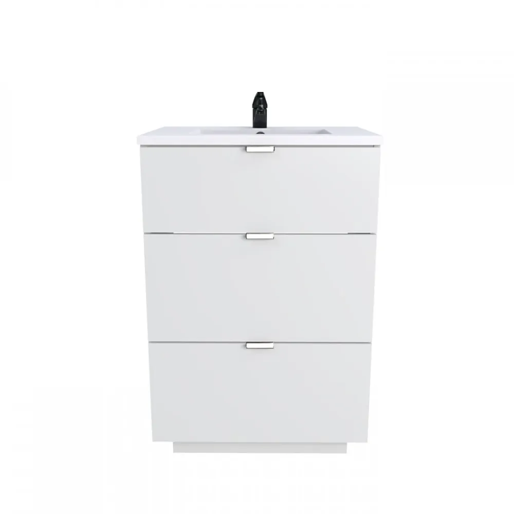Weber Industries Meuble sous-vasque 3 tiroirs MARBELLA 60 cm + vasque / Blanc