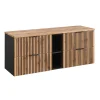 Meuble Sous-Vasque|Petits-Meubles Meuble sous-vasque 140cm 2 niches Gaia Bois et Noir